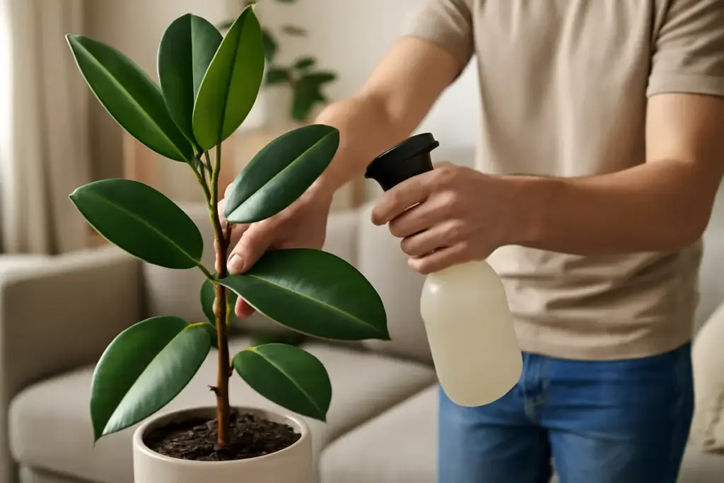 Coltivazione di ficus elastica in salotto: l’accorgimento che favorisce crescita compatta e foglie lucide
