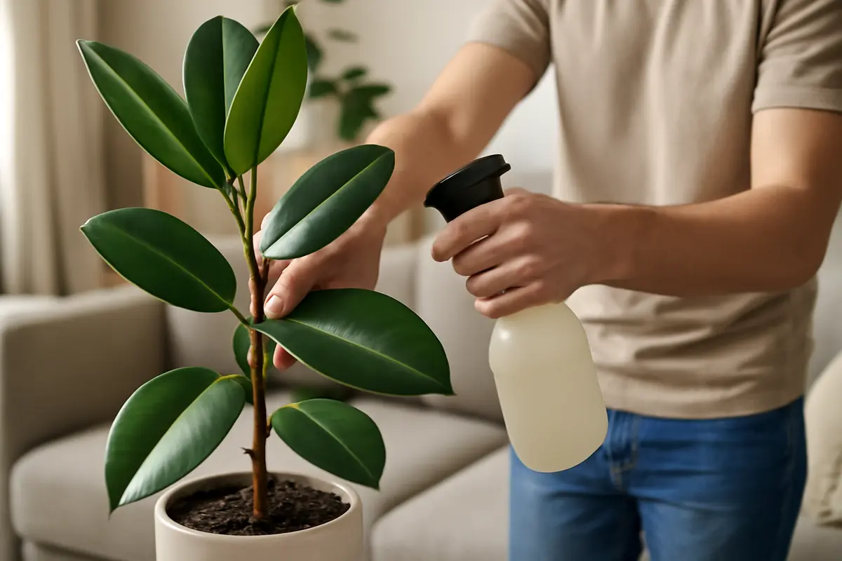 Coltivazione di ficus elastica in salotto: l’accorgimento che favorisce crescita compatta e foglie lucide