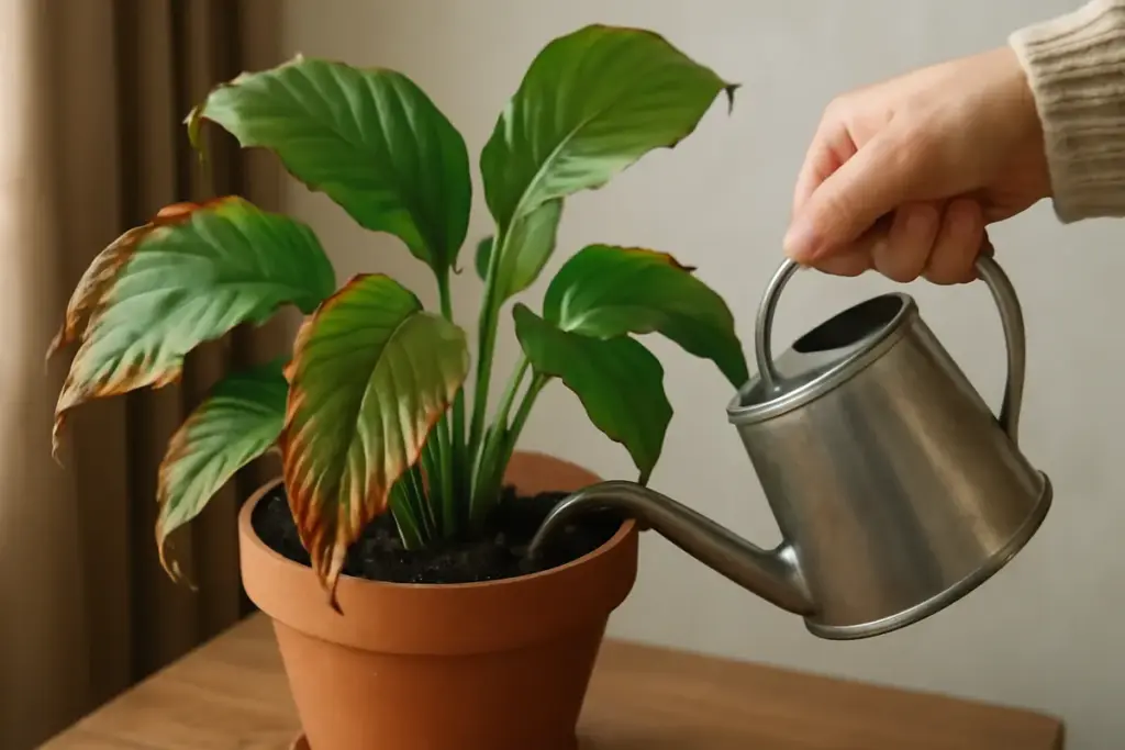Perché le foglie delle piante d’appartamento diventano marroni ai bordi? Il dettaglio nell’irrigazione che fa la differenza