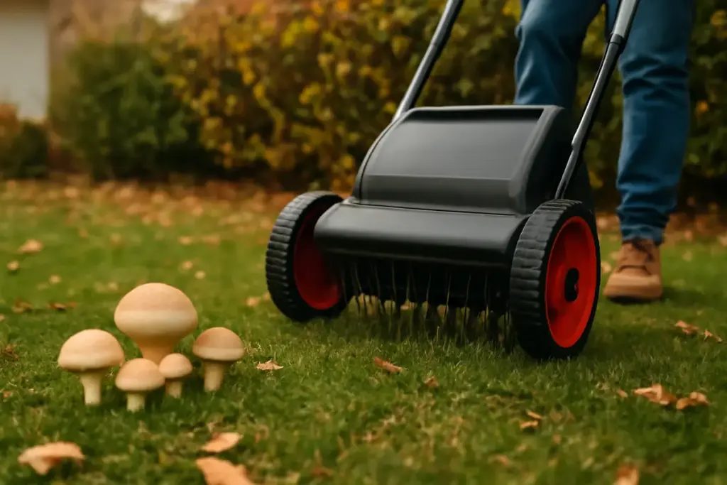 Cosa favorisce l’arrivo di funghi nel prato in autunno? La tecnica di arieggiatura che previene il problema