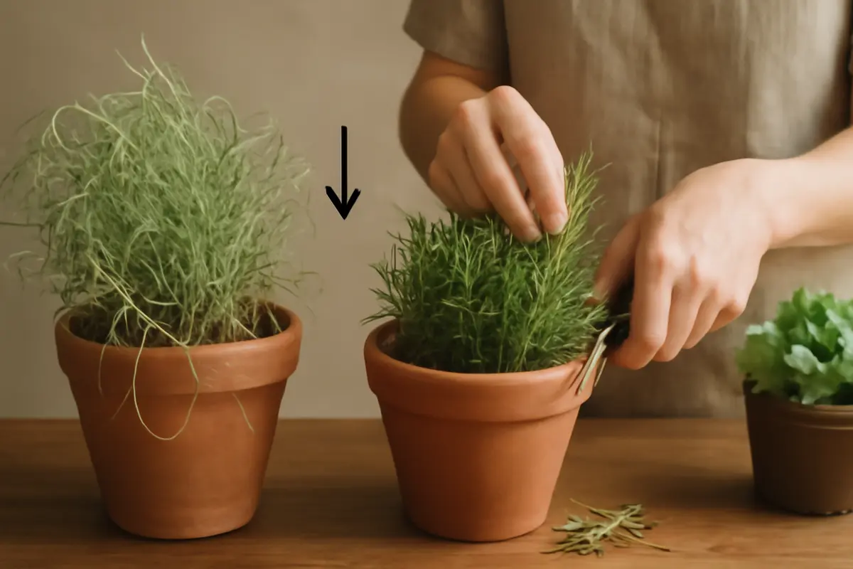 Perché alcune piante aromatiche diventano filamentose? Il trucco per mantenerle compatte e profumate