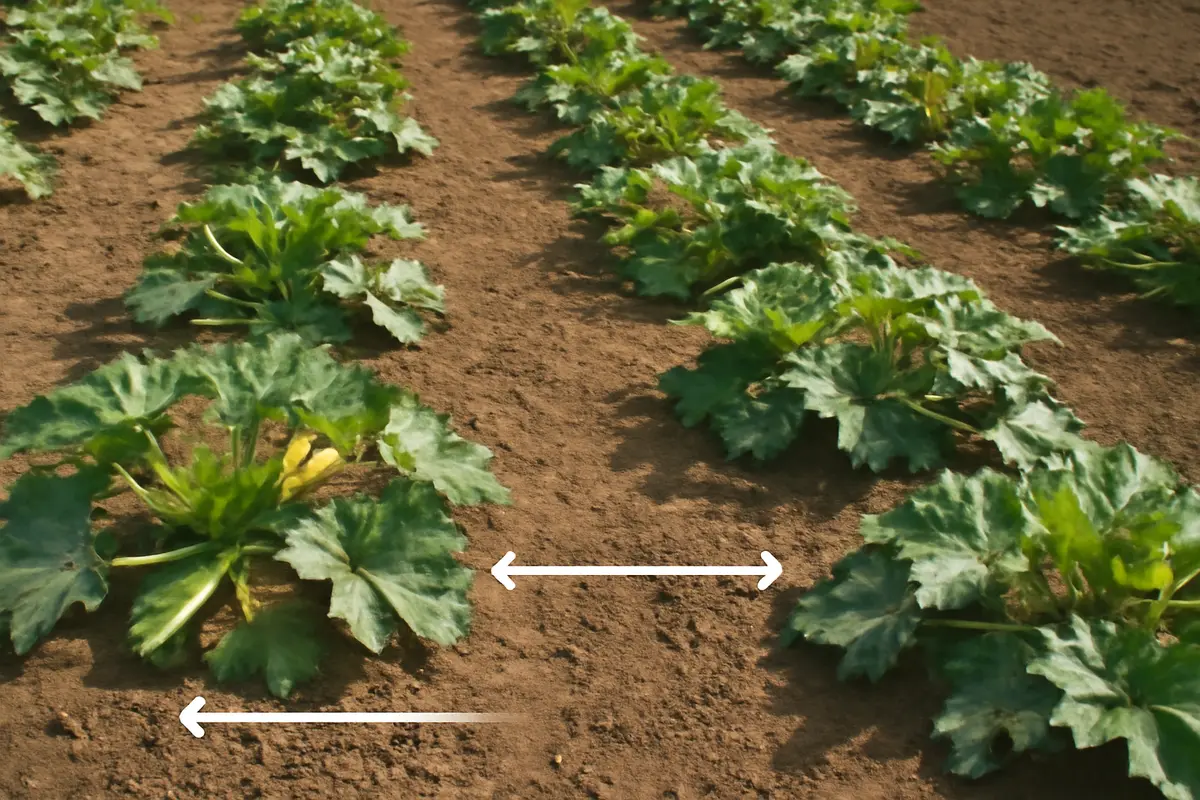 Crescita delle zucchine in piena terra: il distanziamento che previene malattie e aumenta la resa
