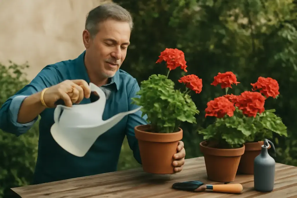 Coltivare gerani sani tutto l’anno: il trucco di manutenzione che garantisce più fiori