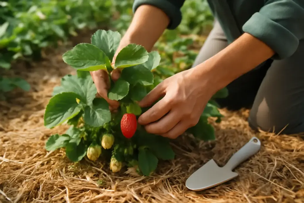 Coltivare fragole con la pacciamatura naturale: più frutti e meno parassiti senza sforzo extra